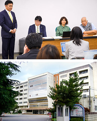 CCHR Japan holds a press conference with an elderly man (top right) who was held against his will at Utsunomiya Hospital.